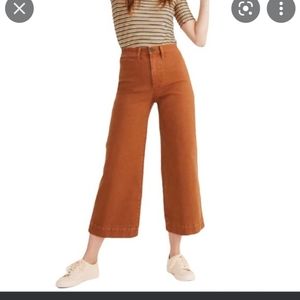 Madewell orange wide leg pants